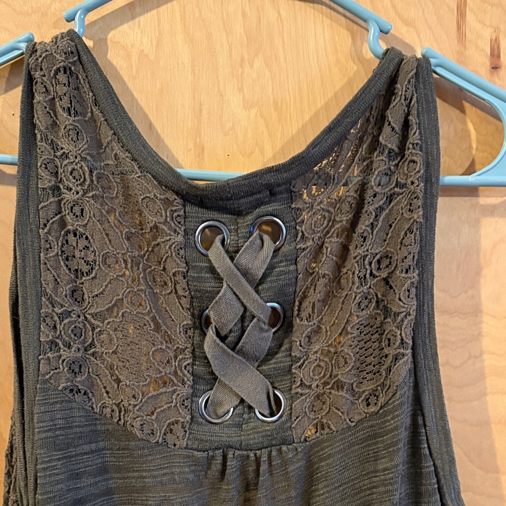Maurices Brown Lace-Detail Tank Top - Picture 3 of 4